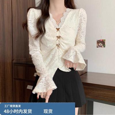 蕾丝磨毛打底衫女秋冬季2025新款高级感大码胖mm长袖t恤内搭上衣