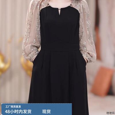 广州十三行女装爆款连衣裙气质高端秋冬新款大码胖mm独特漂亮裙子