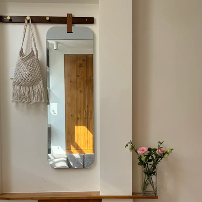 北欧风实木一体穿衣镜