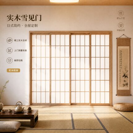 宋式美学雪见窗格栅日式推拉门格子门和室隔断榻榻米门樟子门移门