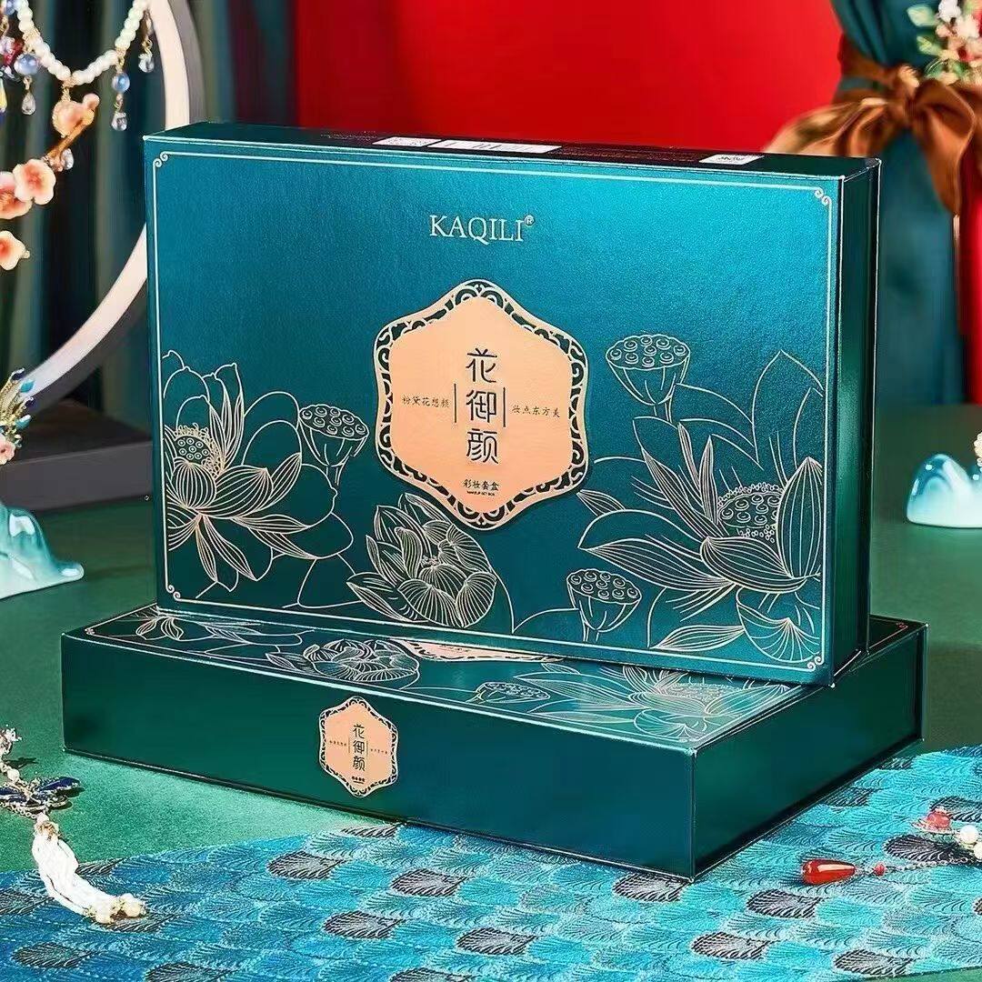 卡琪丽花御颜彩妆套盒十件套气垫散粉遮瑕液睫毛膏眼线笔眉笔口红