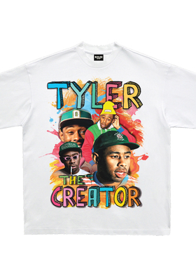 Tyler The Creator嘻哈造物主泰勒复古人物说唱短袖饶舌T恤街头