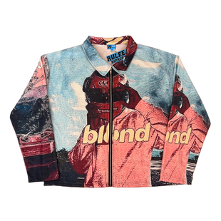 嘻哈印花喷印拉链秋冬外套长袖 RULEE黑怕 Blonde Ocean Frank