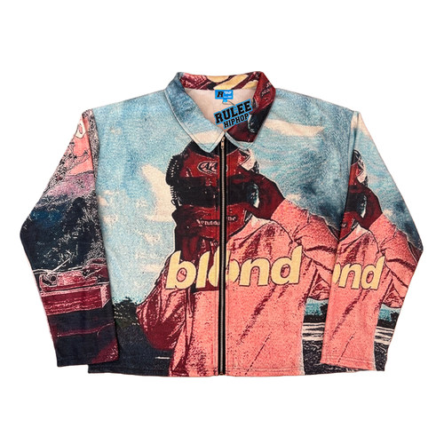 RULEE黑怕 Frank Ocean  Blonde 嘻哈印花喷印拉链秋冬外套长袖
