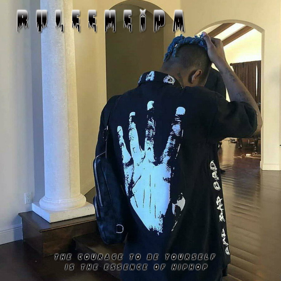 xxxtentacion revenge black bad 刺绣polo衫rap嘻哈短袖t恤说唱