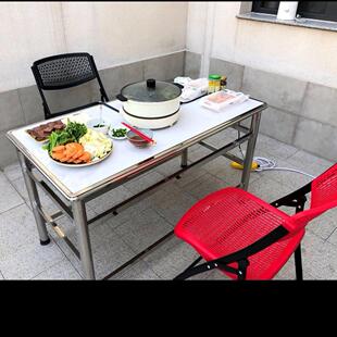 不锈钢餐桌架摆摊桌子长方形地摊多功能桌架瓷砖正方形支架空架子