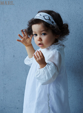 MARLMARL女宝周岁礼服裙春秋季泡泡袖儿童淑女公主长裙dress01