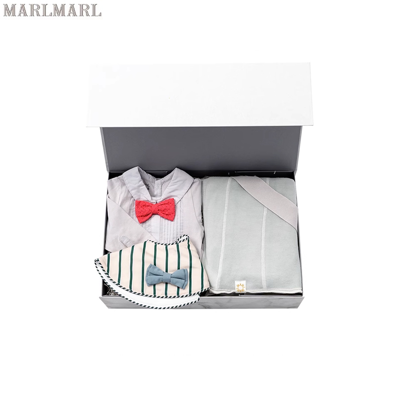 MARLMARL婴儿连体衣围兜裤袜礼盒男宝出生礼新生满月可定制礼物
