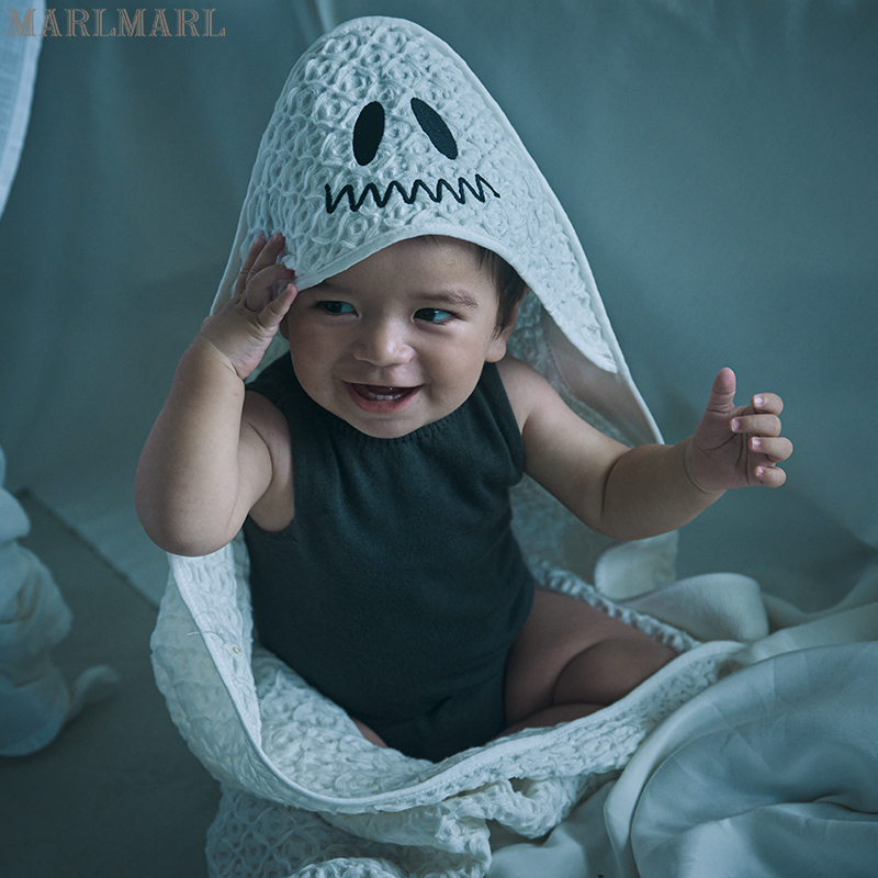 MARLMARL儿童宝宝浴巾万圣节限定婴儿家用纯棉洗澡巾hooded towel