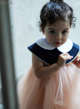 MARLMARL婴儿宝宝围兜口水巾喂奶巾围嘴花瓣领口水兜collet02