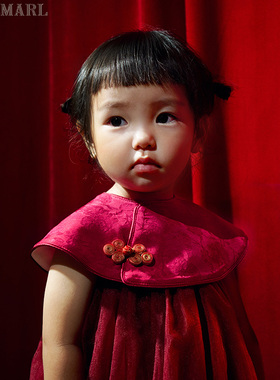 MARLMARL儿童礼物婴儿围兜新年限定团圆系列新中式口水巾红釉yuan