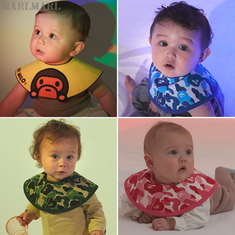 MARLMARL BAPE联名ABC迷彩系列口水巾宝宝围兜婴儿可定制周岁礼物