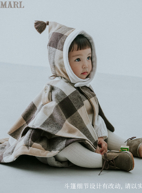 MARLMARL儿童秋冬斗篷大衣风衣外套带帽子外出披风sonnet01