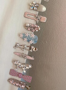 轻奢满钻蝴蝶结刘海鸭嘴夹