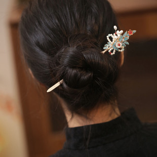 日常通勤发簪配旗袍发髻簪子盘发新中式风低马尾发饰汉服宋制头饰