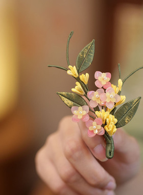 古风桂花缠花胸针别针旗袍装饰品
