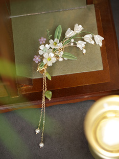 铃兰花半扎发夹女2025新款侧耳边夹古风流苏时尚洋气发卡缠花发饰