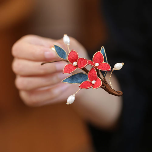 国风胸针结婚红色别针旗袍装饰品