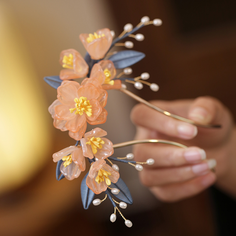 古风缠花琉璃花汉服发簪手工发饰