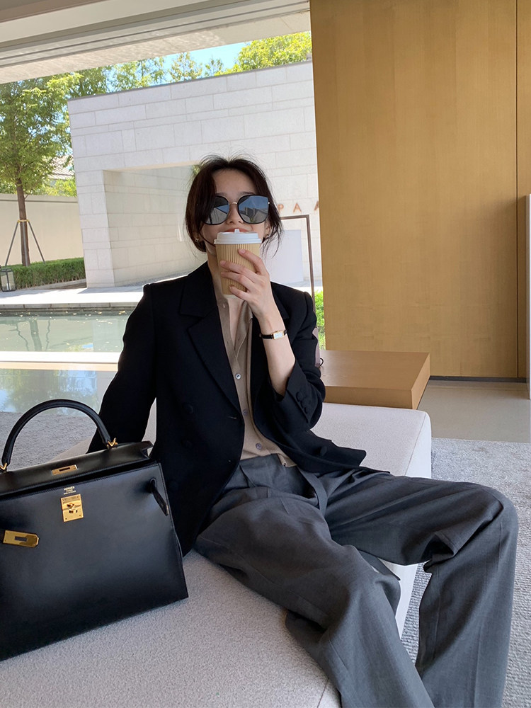 LICKYSENIOR Japan imported worsted wool suit jacket female design sense suit