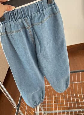 包邮 男童裤子 男宝宝 春秋季 薄棉牛仔裤 棉质软长裤150码160码