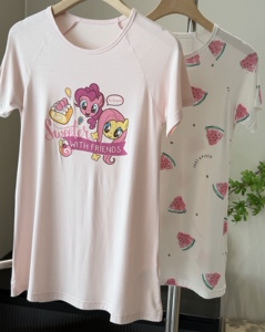包邮夏季女孩子中大童装透气舒适弹力连衣裙子印花女童睡裙家居裙
