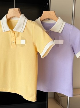 清仓polo衫女宝130码～160码女童夏装夏天翻领珠地棉短袖T恤包邮