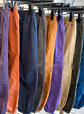 包邮春秋款男童裤女宝长裤子休闲宽松防风韩系120-170梭织户外裤