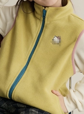 包邮秋冬女童装马甲摇粒绒背心保暖坎肩100-160码中高领拉链上衣