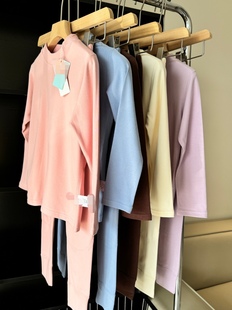 包邮 子2件套装 小暖绒儿童冬装 长裤 纯色百搭 中领保暖打底T恤长袖