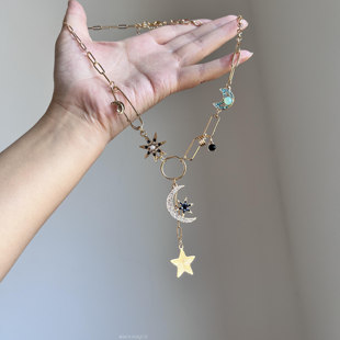 【星月神话】早秋新款星月流苏项链高级感小众设计锁骨链毛衣链女