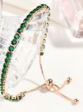 Shiny Crystal Bracelet Women's Gold Full Diamond Jewelry