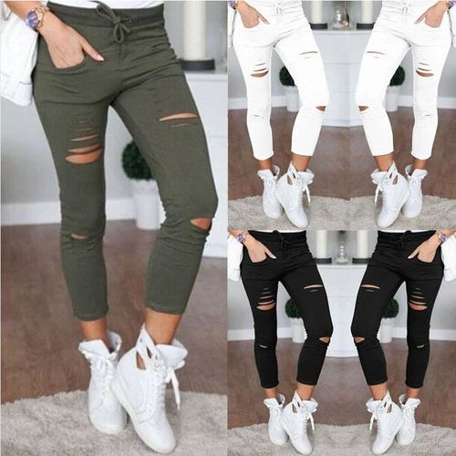 LD European и American Popular Women Jeans Leggings Hole