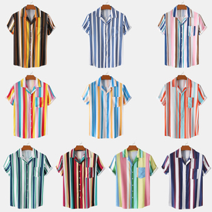 beach shirt hawaiian shirt summer shirts for men cotton T恤