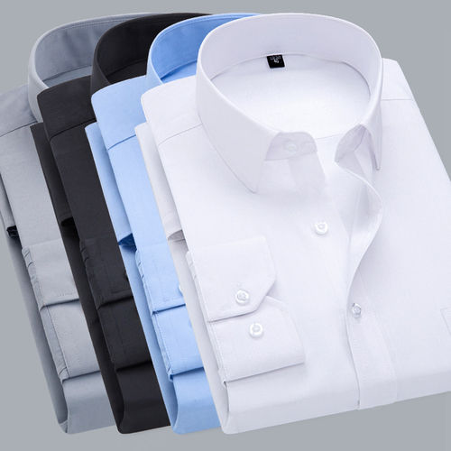 Men French Cuff Dress Shirt  New White Long Sleeve Casua