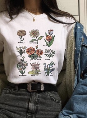 sunflowers print women colorful cotton t shirt women foral