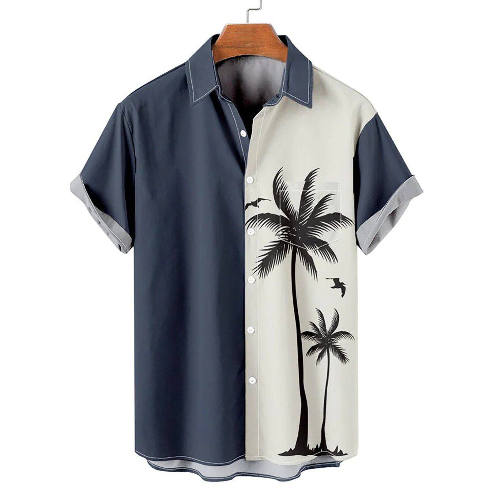 Hawaiian Shirt Men Summer 3d Coconut ree Printed Shirts For