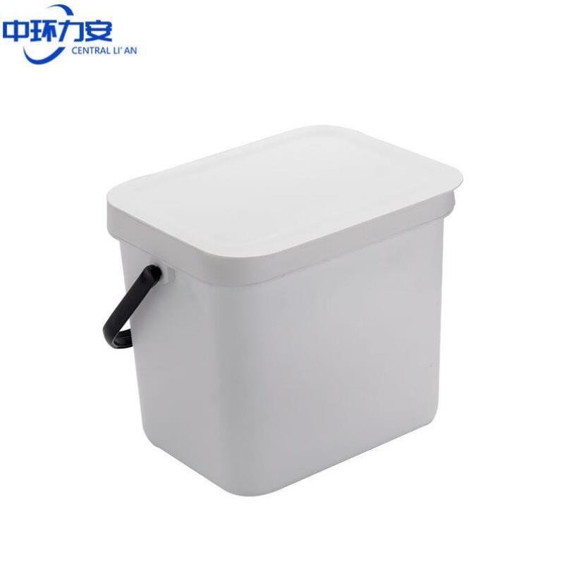 ZHLA-垃圾桶力安中环小号8259B【挂墙】白色7L简约