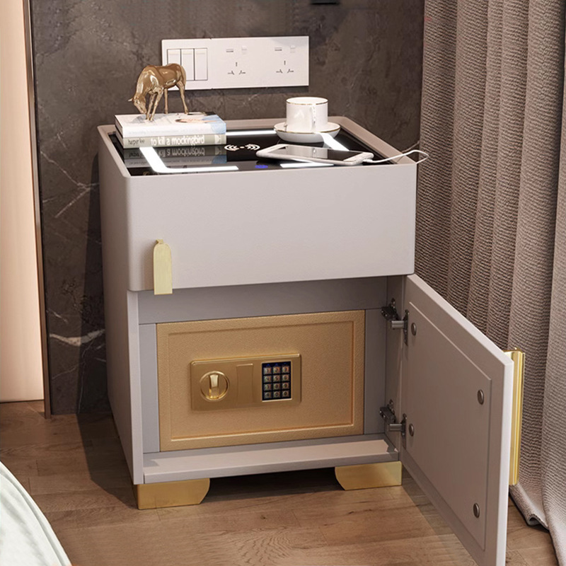 智能床头柜保险箱一体柜2023新款卧室家用带锁简约现代轻奢高级感