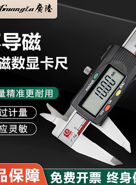 桂林广陆数显卡尺防磁不导磁电子高铁电机游标工业高精304不锈钢