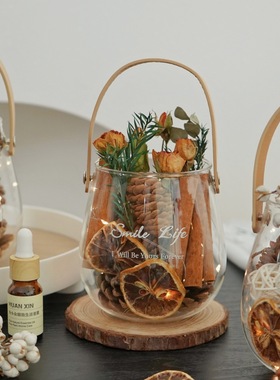 手提无火香薰肉桂摆件干花柠檬扩香房间卧室内持久净化香薰