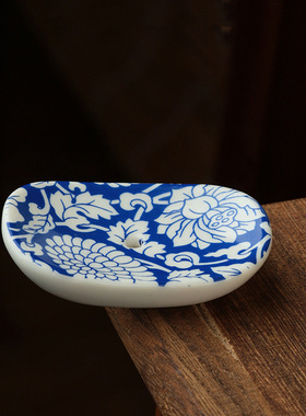 静慧 青花瓷陶瓷线香插古风中式香道配件家用室内线香插批发