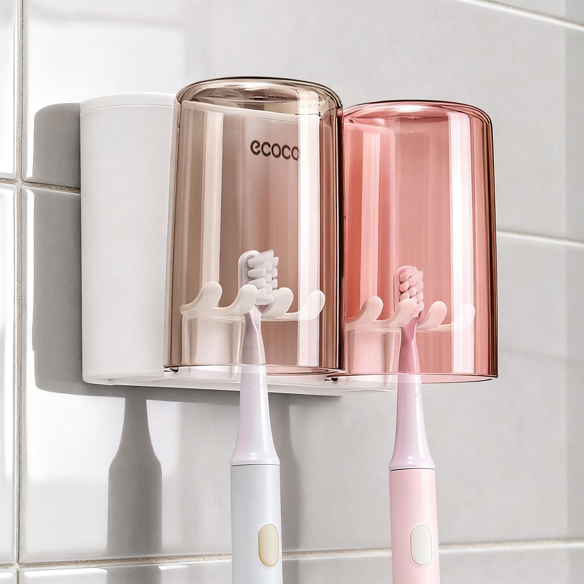 2人情侣双人杯架牙刷置物架