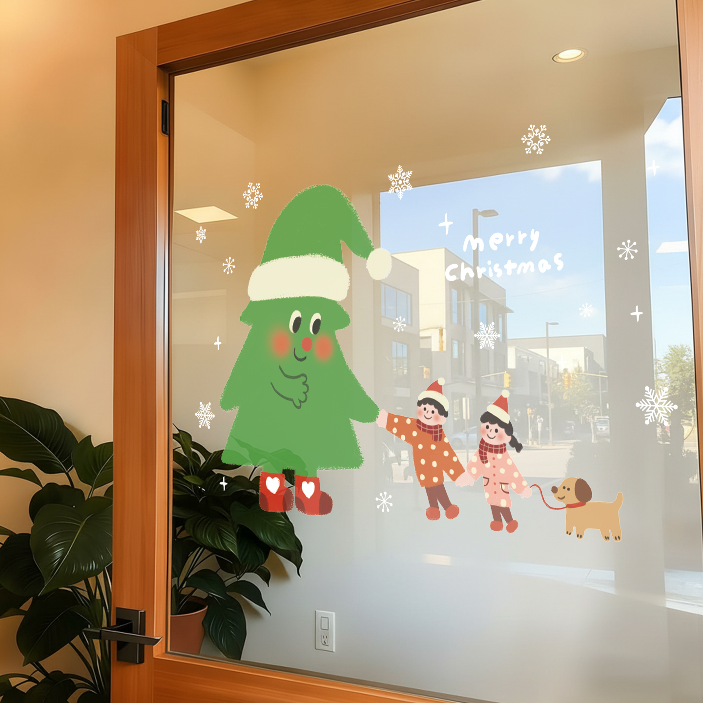 元旦圣诞节装饰品橱窗场景布置