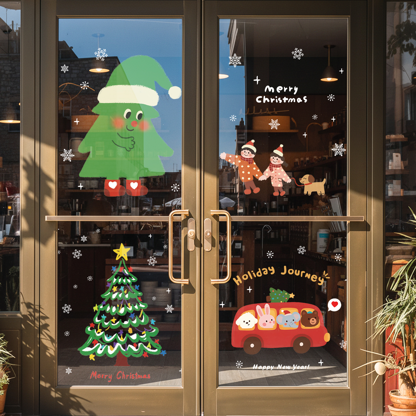 2026圣诞节气氛场景布置静电贴