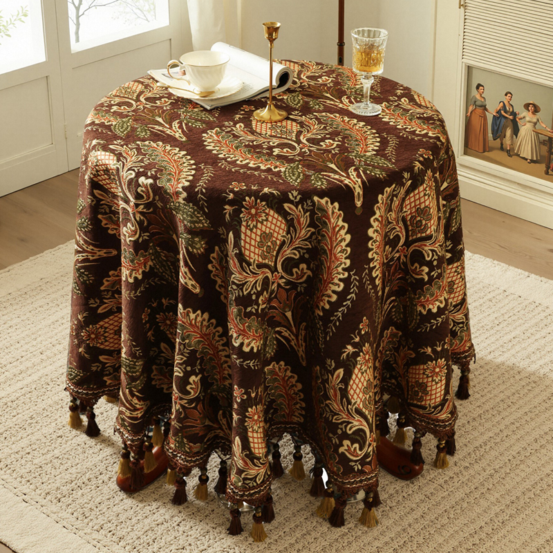 高端圆桌桌布2025新款欧式