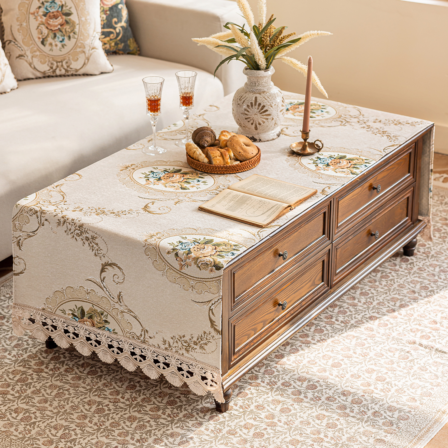 高端茶几桌布2025新款轻奢高级感欧美式专用盖布高档家用遮丑台布