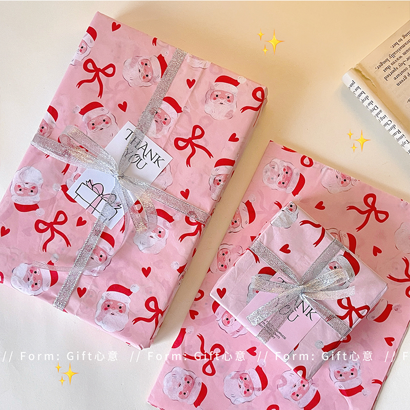 圣诞老人礼物包装纸大张高颜值