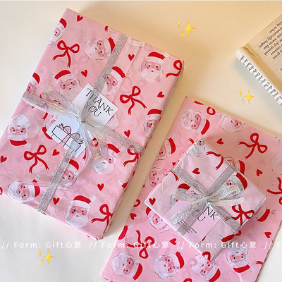 圣诞老人礼物包装纸大张高颜值