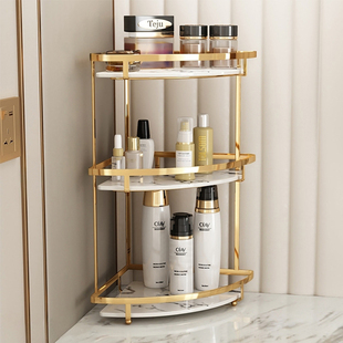 三角置物架轻奢卫生间浴室厕所洗手脸池洗漱台面转角化妆品收纳架